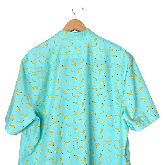 Chubbies Banana Button Front Short Sleeve Green Yellow Shirt Tropical Men's XL - Picture 8 of 11